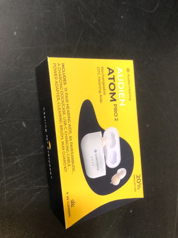 Photo 1 of Audien ATOM PRO 2 Wireless Rechargeable OTC Hearing Aid, Premium Comfort Design and Nearly Invisible