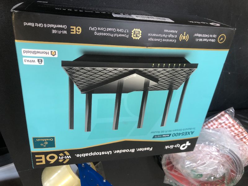 Photo 1 of TP-Link AXE5400 Tri-Band WiFi 6E Router (Archer AXE75)- Gigabit Wireless Internet Router, ax Router for Gaming, VPN Router, OneMesh, WPA3, Black
