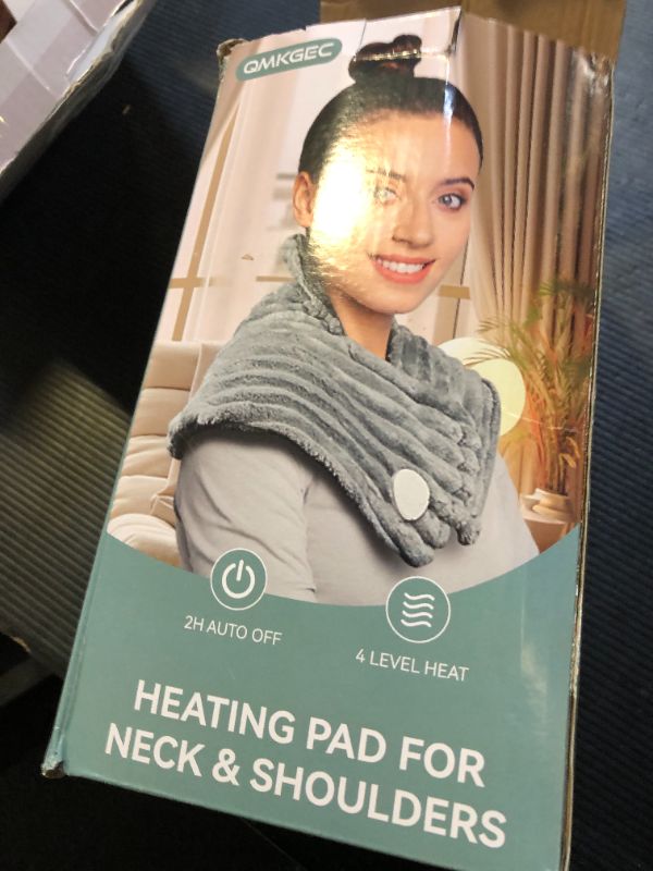 Photo 1 of Heating Pad for Neck and Shoulders and Back Pain Relief,25"x18" Electric Neck Shoulder Heating Pad with 9.84ft Power Cord, 4 Heat Settings & 2H Auto Shut Off,Gifts for Women Men Christmas,Grey