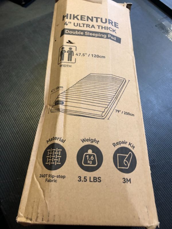 Photo 1 of Hikenture Double Sleeping Pad,Extra Thick 3.75in Camping Mattress 2 Person,Queen Size Inflatable Air Mat,Lightweight and Compact,for Backpacking,Car Camping,Hiking,Tent,Cot(Navy Pumpsack)