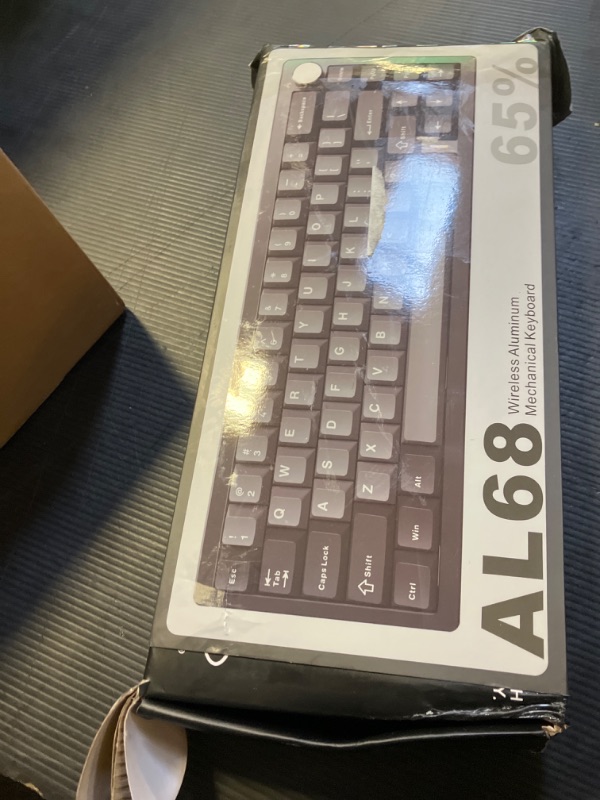 Photo 1 of YUNZII AL68 Wireless Mechanical Keyboard,Full Aluminum CNC,60% Layout with Knob, QMK/VIA Software,Gasket Mounted,Hot Swappable,RGB Backlit,BT/2.4G/USB-C for Mac/Win (Black, Cocoa Cream V2)