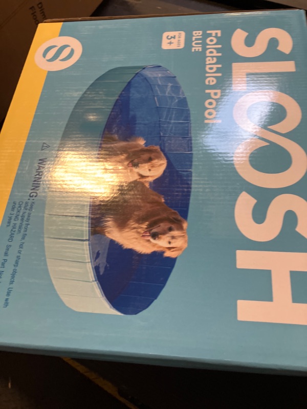 Photo 1 of Sloosh Foldable Dog Kiddie Pool - Portable Hard Plastic Doggie Swimming Pool, Anti-Slip Collapsible Pets Bath Tub Suitable for Kids Indoor Outdoor Backyard Use (71" x 12", Blue)