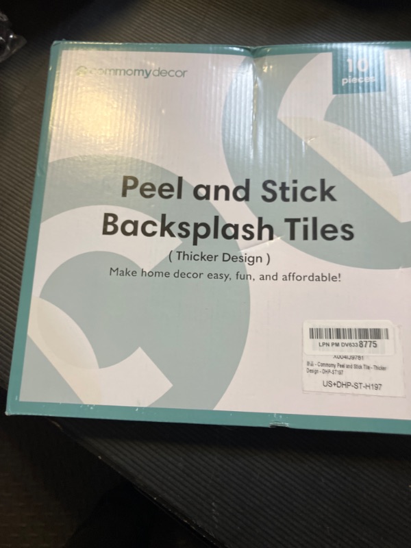 Photo 1 of Commomy Thicker White Peel and Stick Tiles - 10 pcs of 12" x 12" - 3D Adhesive Square Peel and Stick Tiles Backsplash for Kitchen, Bathroom, Removable, Waterproof, Vinyl Wall Tile (Gray Grout)