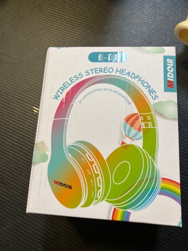 Photo 1 of MIDOLA Kids Headphones Bluetooth 5.3 Wireless 60H Play Time Volume Limit 85/110dB Over Ear Foldable Protection Headset/Wired AUX Cord Mic for Children Boy Girl Travel School Phone Pad Tablet Pink