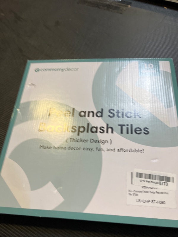Photo 1 of Commomy Thicker Green Peel and Stick Tiles- 10 pcs of 12" x 12" - 3D Adhesive Square Peel and Stick Tiles Backsplash for Kitchen, Bathroom, Removable, Waterproof, Vinyl Wall Tile