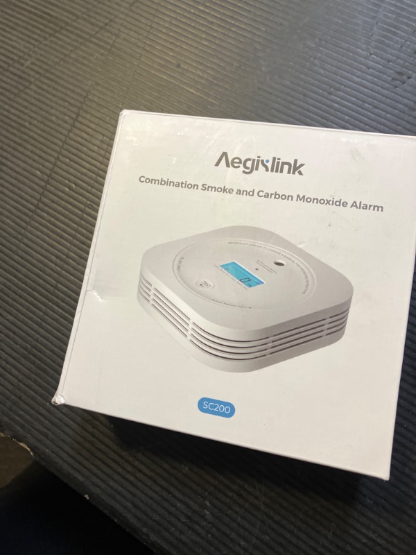 Photo 1 of Aegislink  and Carbon Monoxide Detector 10-Year Lifespan with Replaceable Battery, Photoelectric Fire Alarm and Electrochemical CO Alarm with Test/Silence Button, SC200, 1-Pack