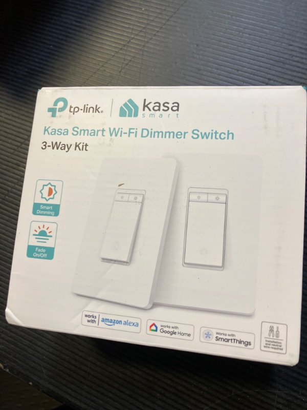 Photo 1 of Kasa Smart 3 Way Dimmer Switch KIT, Dimmable Light Switch Compatible with Alexa, Google Assistant and SmartThings, Neutral Wire Needed, 2.4GHz, ETL Certified, No Hub Required, White (KS230 KIT v2)