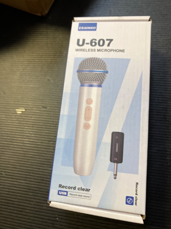 Photo 1 of Aokeo Wireless Microphone with Rechargeable Receiver,UHF Dynamic Handheld Karaoke Mic,100ft Range, for Amplifier Speaker, Mixer,Singing, Party,Speech