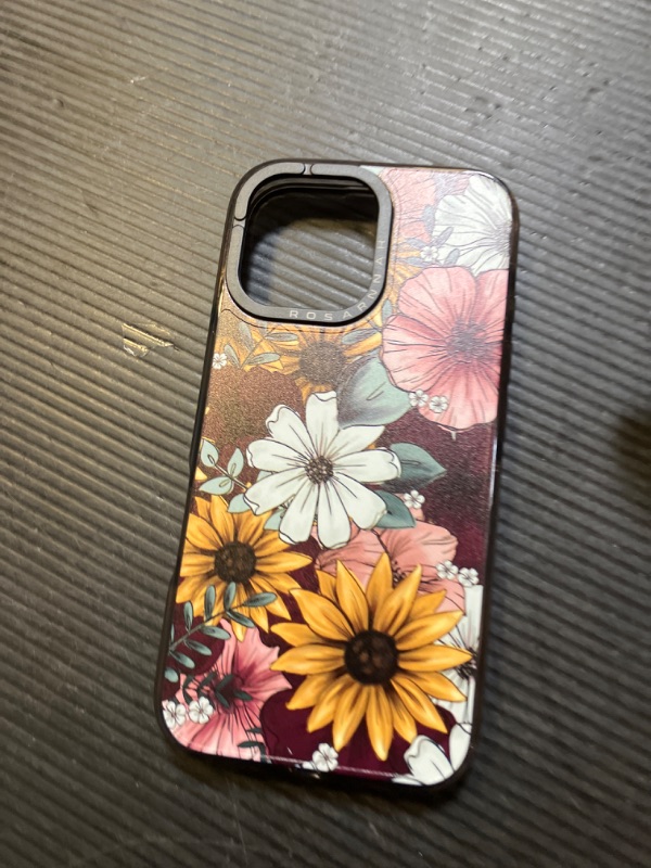 Photo 1 of Rosarnnah Compatible for iPhone 16 Case Cute - Durable Shockproof 6.6 ft Drop Impact Phone Case - Black Funny Sunflower Design for iPhone 16 6.1"