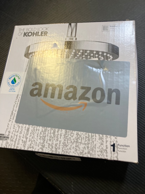 Photo 1 of KOHLER 76464-G-CP Awaken 8 Inch Single-Function Rain SHOWERHEAD, 8" Fixed Round Rainfall SHOWERHEAD, 1.75 GPM, Polished Chrome