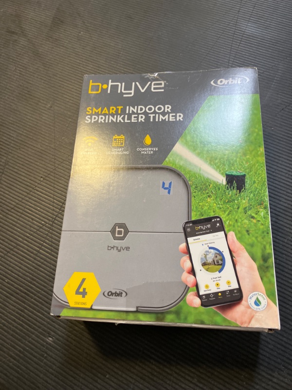 Photo 1 of Orbit 57915 B-hyve 4-Zone Smart Sprinkler Controller, Gray