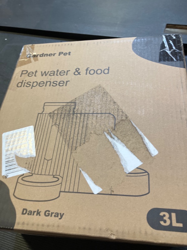 Photo 1 of Gardner Pet Automatic Gravity Cat Food Feeder and Water Dispenser Stainless Steel Two-in-One Set Large Capacity Dispenser for Pets Dogs, Puppies, Kittens, Rabbits