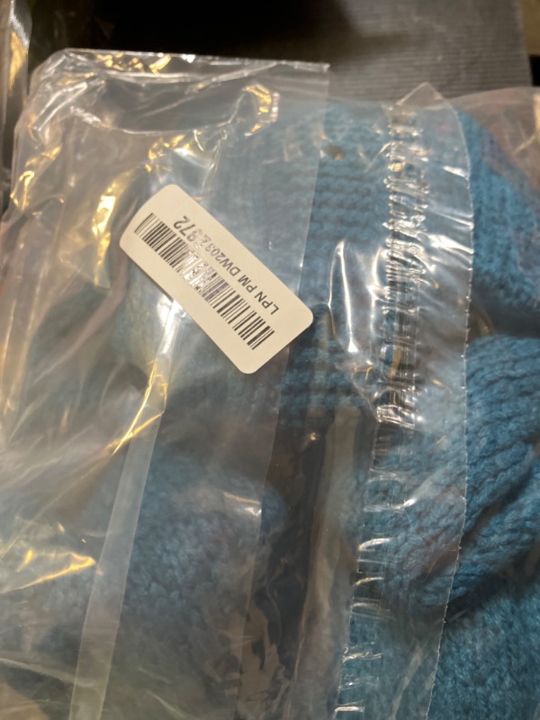 Photo 1 of OBEEII Infant Baby Boy Girl Knitted Hoodie Bear Ear Hooded Jumpsuit Sweater Overalls Bodysuit Deep Blue 0-6 Months