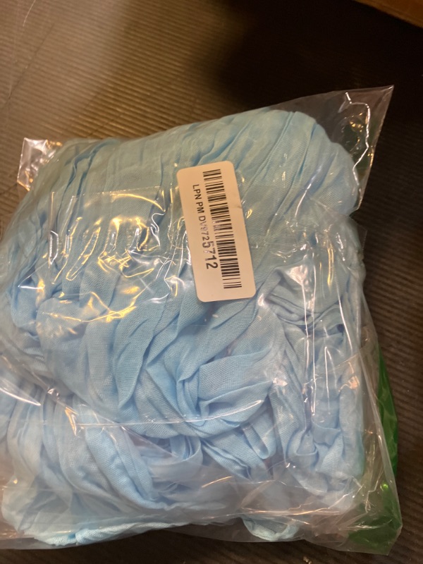Photo 1 of DeZerlor Baby Blue Cheesecloth Table Runner Boho Light Blue Cheese Cloth Table Runner Spring 120 Inches Long Gauze Summer Table Decorations for Wedding Bridal Baby Boy Shower Birthday Party