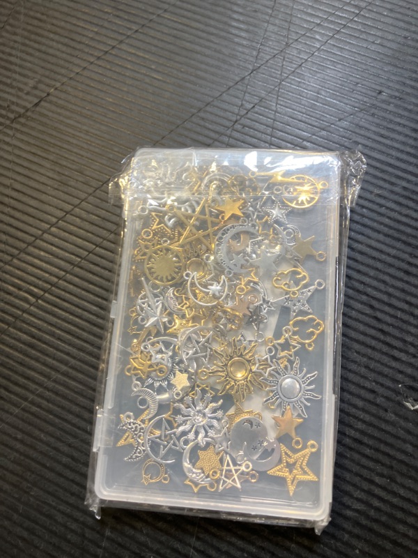 Photo 1 of 110 Pieces Sun and Moon Charms for Jewelry Making - Alloy Moon Pendants, Vintage Star Celestial Charms for Necklace, Bracelet, Earrings - Antique Silver Pendant Craft DIY Jewelry Making Supplies