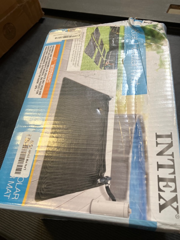 Photo 1 of Intex 28685E 47 Inch x 47 Inch Solar Pool Water Heater Mat for 8,000 Gallon Above Ground Swimming Pool with Hose Attachment and Adaptors, Black