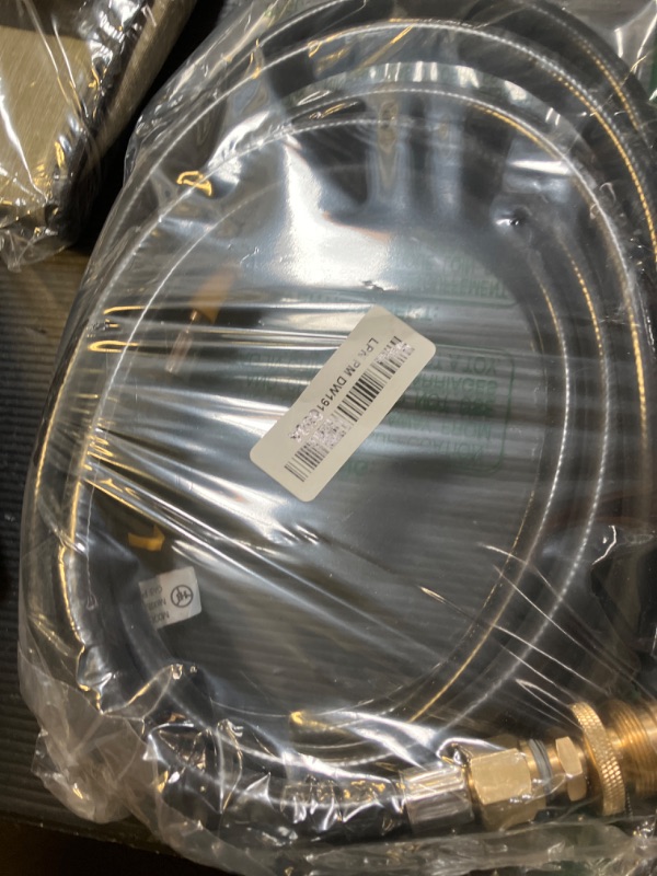 Photo 1 of 12 FT Propane Quick Connect Hose for RV to Gas Grill, Propane Quick Connect Fittings for 1 LB Throwaway Bottle Connects 1 LB Portable Appliance to RV 1/4" Female Quick Disconnect