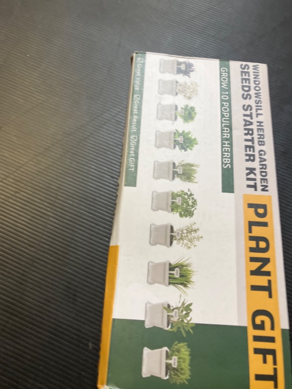 Photo 1 of Grow Kit, 10 Herb Seeds DIY Garden Starter Kit, Complete Potted Plant Growing Set Including White Pots, Markers, Nutritional Soil, Watering, Clipper for Kitchen Herb