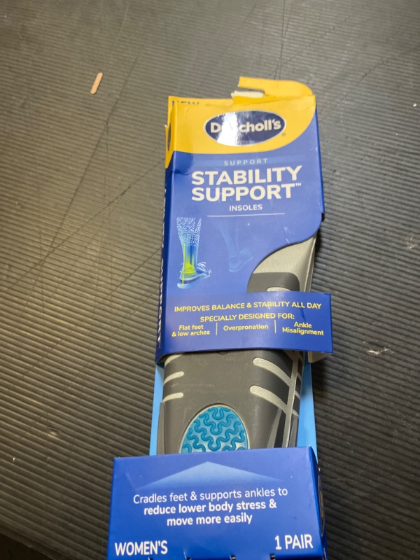 Photo 1 of ?Dr. Scholl's Stability Support Insoles, Flat Feet & Overpronation Low Arch Support, Improves Balance & Stability, Motion Control, Trim Inserts to Fit Shoes, Women's Size 6-10