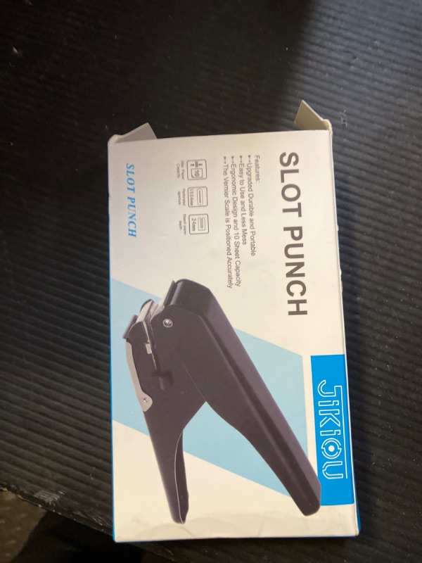 Photo 1 of JIKIOU Hole Punch, Upgraded All-Metal Construction Hole Punch, Hole Puncher for DIY Crafts Paper (Elliptical Aperture:0.6 x 0.16 inch)