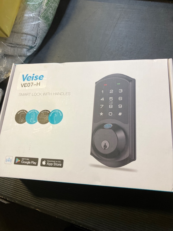 Photo 1 of Veise Fingerprint Smart Locks for Front Door with Handle Set, App Control, Keyless Entry Keypad Deadbolt, Digital Electronic Touchscreen, Easy Install, Auto Lock, Matte Black