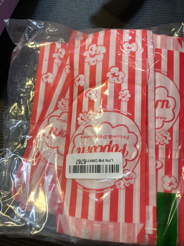 Photo 1 of 100PCS Popcorn Bags Individual Servings - MAQIHAN Disposable Paper Popcorn Bags Party Pop Corn Sleeves Bulk Carnival Halloween Snack Packs Gift Favor Treat bolsas para palomitas Movie Night Supplies