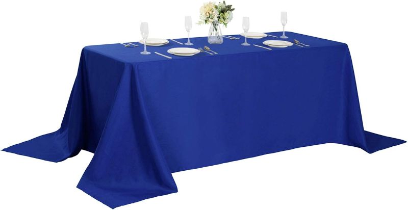 Photo 1 of Rectangle Tablecloth 90x132 inch Washable Polyester Fabric Table Cloth for Wedding Party Dining Banquet Decoration?90x132, Royal Blue?
