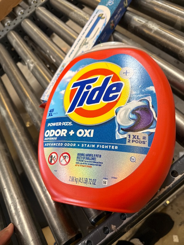 Photo 1 of Tide Ultra OXI Power PODS with Odor Eliminators Laundry Detergent Pacs, For Visible and Invisible Dirt, 45 Count, Tide PODS Laundry Detergent, Laundry Pacs