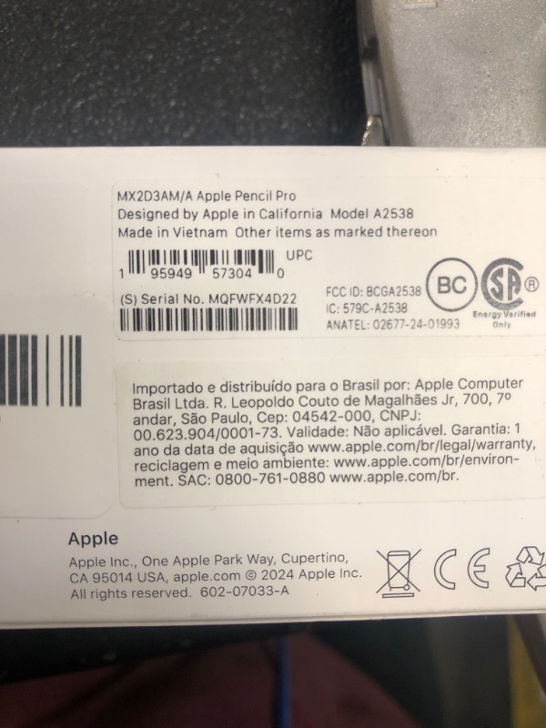 Photo 1 of Apple Pencil Pro: Latest Model - Device Compatibility Check Required - Pixel-Perfect Precision, Tilt and Pressure Sensitivity, Perfect for Note-Taking, Drawing, and Art. Charges and Pairs Magnetically
