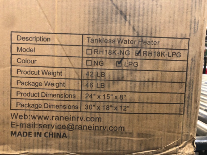 Photo 1 of Ranein Propane Gas Tankless Water Heater, Indoor Max 7.4 GPM, 190,000 BTU Instant Hot Water Heater