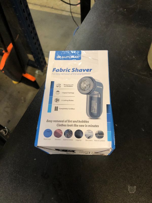 Photo 1 of BEAUTURAL Fabric Shaver and Lint Remover, Sweater Defuzzer with 2-Speeds, 2 Replaceable Stainless Steel Blades, Battery Operated, Remove Clothes Fuzz, Lint Balls, Pills, Bobbles Gray