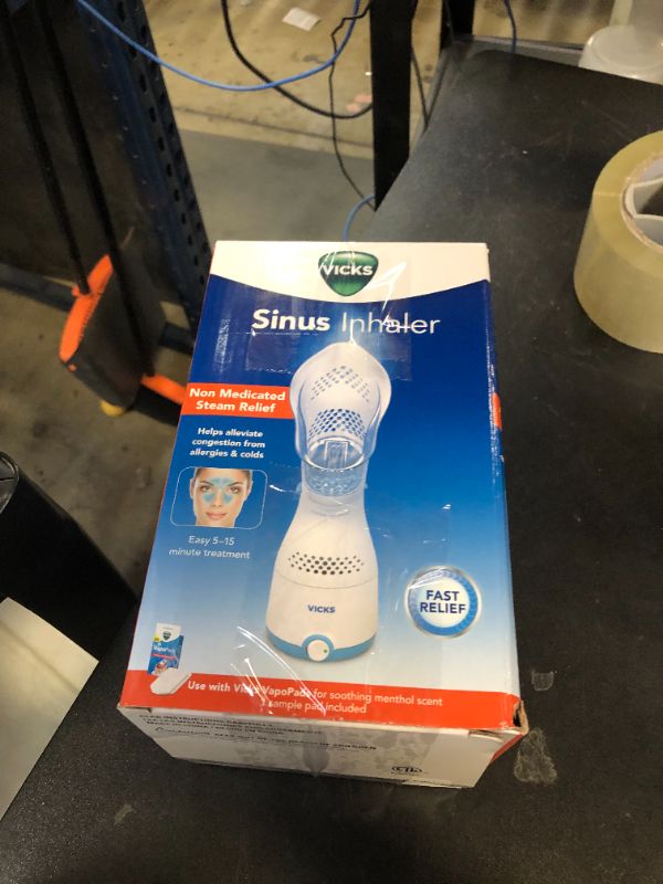 Photo 1 of Vicks Sinus Inhaler - Non-Medicated Steam Relief for Allergies, Congestion, Cough & Colds, Facial Steamer, Soothes Nasal & Throat Passages, Use with VapoPads (1 Included), FSA & HSA Eligible