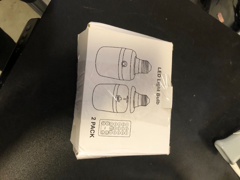 Photo 1 of E26 Battery-Operated Rechargeable Light Bulbs with Remote for Lamps, Sconces, and Non-Hardwired Fixture, 3 Color Temperatures, Timer, Detachable Charging – 2 Pack