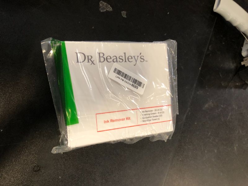 Photo 1 of Dr. Beasley's Ink Remover Kit- Lifts & Cleans Ink from Leather. Includes Ink Remover 15ml, Finishing Cream 4ml, Microfiber Towel, and 10 Application Swabs