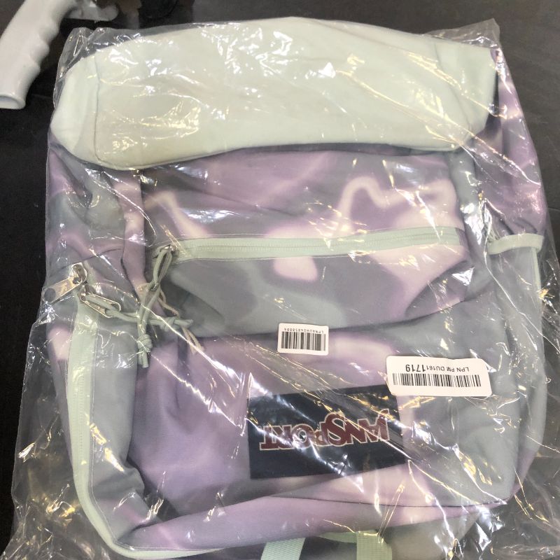 Photo 1 of JanSport Cross Town Plus Backpack - Large Main Compartment, Side Water Bottle Pocket, 15-Inch Padded Laptop Sleeve - Platinum Puddles
