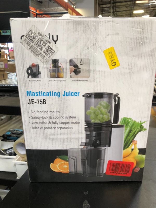 Photo 1 of Cold Press Juicer, 5.8" Wide Feed Chute Juice Extractor Machine with 400W, High Juice Yield, Slow Masticating Juicer for Whole Vegetables & Fruits, Premium Silver