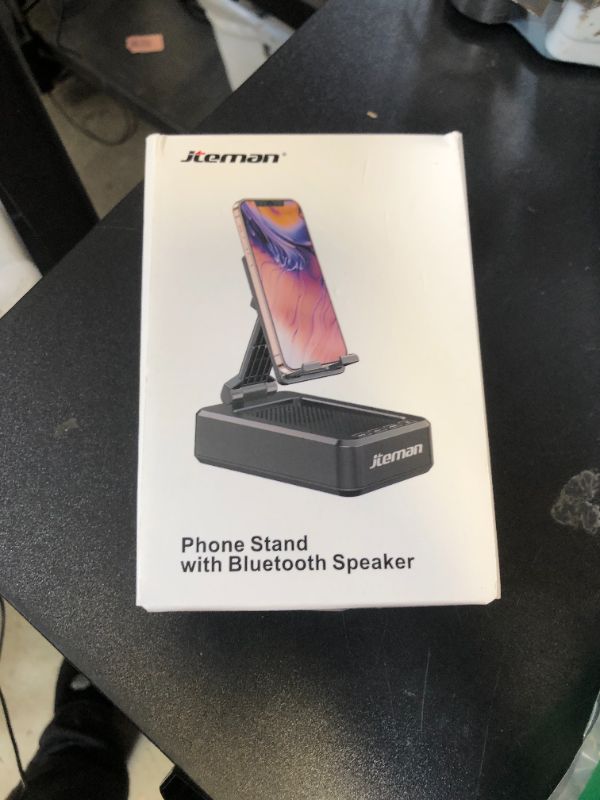 Photo 1 of Cell Phone Stand with Wireless Bluetooth Speaker and Anti-Slip Base HD Surround Sound Perfect for Home and Outdoors with Bluetooth Speaker for Desk Compatible with iPhone/ipad/Samsung Galaxy