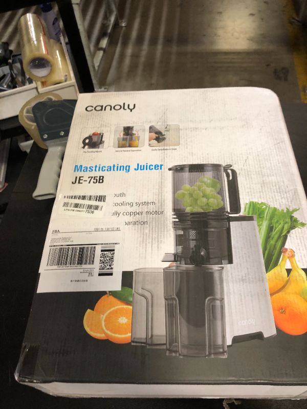 Photo 1 of Cold Press Juicer, 5.8" Wide Feed Chute Juice Extractor Machine with 400W, High Juice Yield, Slow Masticating Juicer for Whole Vegetables & Fruits, Premium Silver