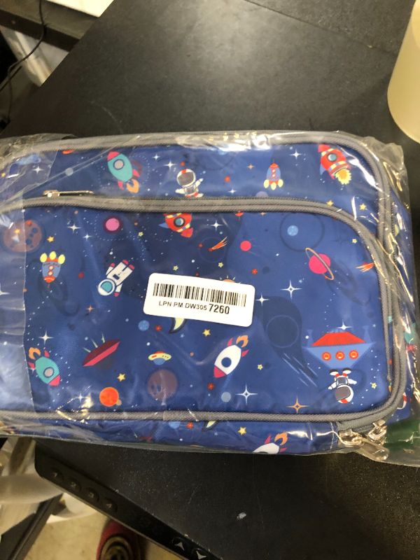 Photo 1 of FlowFly Kids Lunch box Insulated Soft Bag Mini Cooler Back to School Thermal Meal Tote Kit for Girls, Boys, Astro&Rocket
