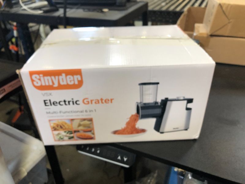 Photo 1 of Electric Cheese Grater Upgraded, Salad Maker Machine with 6 Different Shapes of Blades.400W Cheese Shredder,Electric Slicer,Electric Salad Machine for Cheeses, Fruits, Vegetables