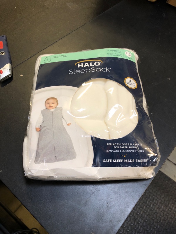 Photo 1 of HALO Sleepsack Micro-Fleece Wearable Blanket, TOG 1.0, Cream, Large