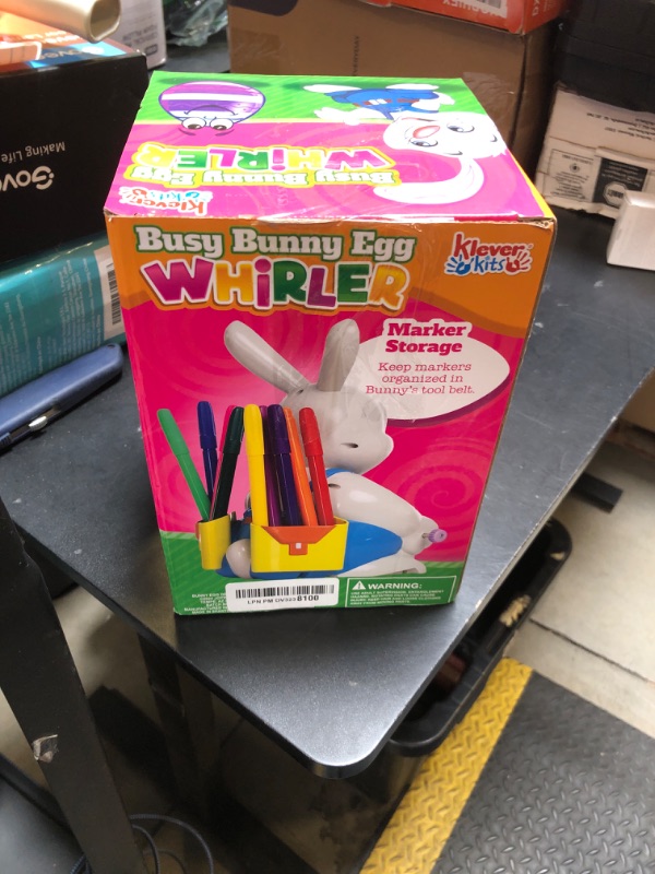 Photo 1 of JOYIN Motorized Easter Egg Decorator Kit, Easter Busy Bunny Egg Spinner Whirler Decorating Machine with 10 Non-Toxic Markers for Kids Craft Activities