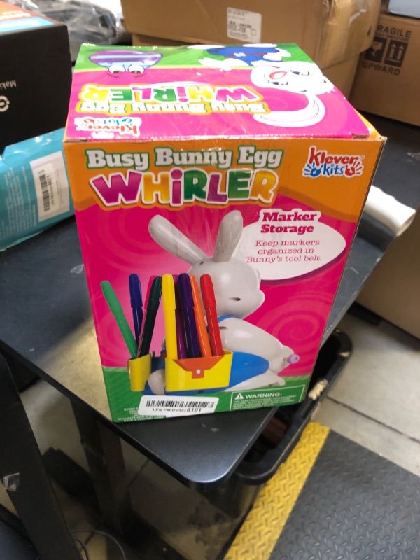 Photo 1 of JOYIN Motorized Easter Egg Decorator Kit, Easter Busy Bunny Egg Spinner Whirler Decorating Machine with 10 Non-Toxic Markers for Kids Craft Activities