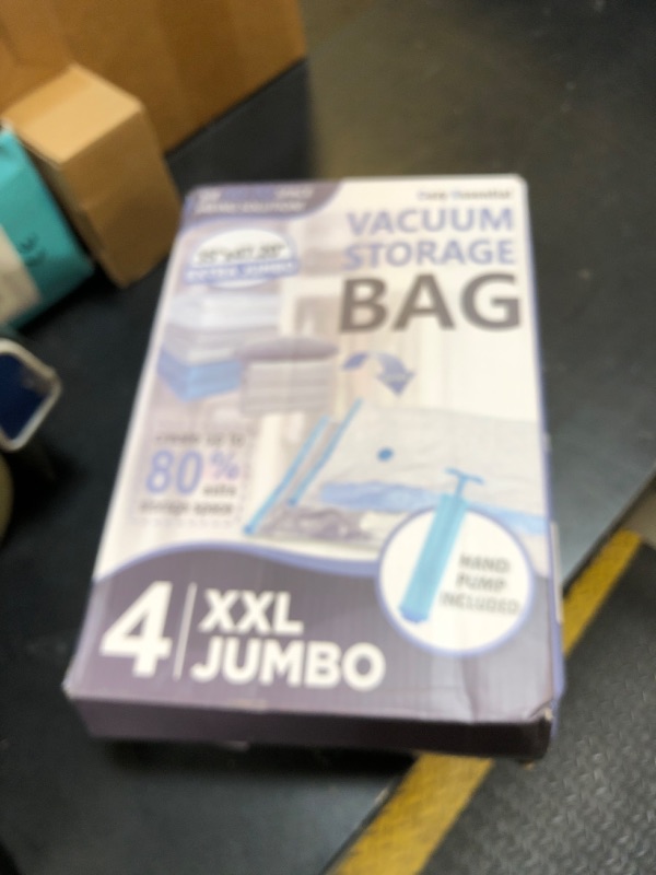 Photo 1 of 4 Pack XXL Jumbo Vacuum Storage Bags, Extra Large Vacuum Seal Bags for Comforters, Bedding, Blanket Storage, Giant Space Saver Bags for Huge Stuffed Toy(47.2x35 in)
