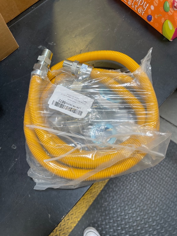 Photo 1 of 72" Dryer Gas Line Hose/Appliance 3/4 Flexible Natural Gas Line with Connector 1/2" MIP 1/2"FIP 3/4"MIP Fitting,5/8" OD(1/2" ID) Gas Range Connector Kit for Gas Stove,Dryer,Water Heater-by MIFLUS