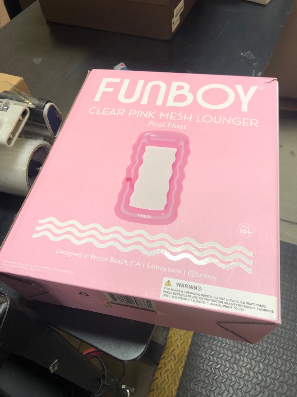 Photo 1 of FUNBOY Giant Inflatable Luxury Clear Pink Mesh Lounger Water Hammock Pool Float, Perfect for a Summer Pool Party