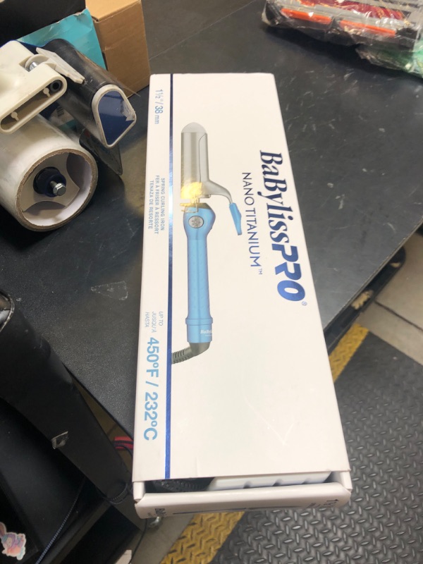 Photo 1 of BaBylissPRO Nano Titanium Spring Curling Iron, 1.5" Professional Spring Hair Curler for Long Lasting Curls & All Hair Types