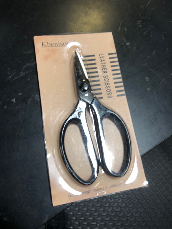 Photo 1 of Sharp Leather Scissors - All Purpose, Professional Fabric Scissors with Micro Serrate Blade, Large Handle, Ideal for Sewing and Cutting