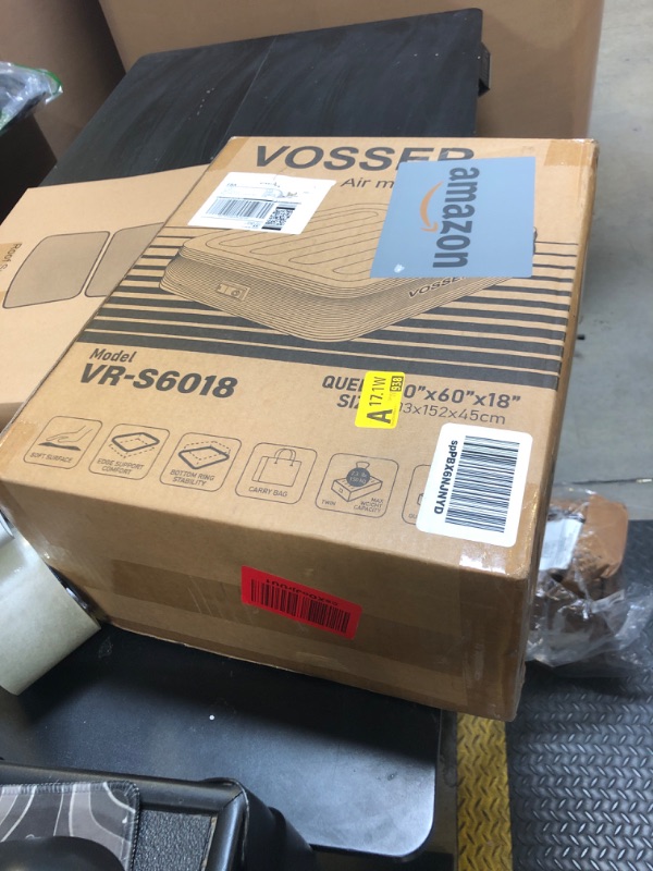 Photo 1 of VOSSER Air Mattress Queen with Built in Pump,18'' Inflatable Mattress of Vertical Beams,Self Inflatable/Deflation Blow Up Mattress in 3 Mins,Flocked Top Airbed with Carry Bag for Home, Camping