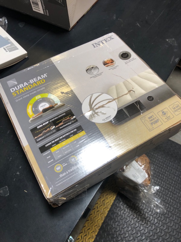 Photo 1 of Intex 64101E Dura-Beam Standard Single-High Air Mattress: Fiber-Tech – Twin Size – 10in Bed Height – 300lb Weight Capacity – Pump Sold Separately
